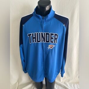 Oklahoma City Thunder Jacket Men’s X-LARGE Warm Up Full Zip NBA Blue Jacket EUC